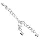 DQ metal extension chain set with lobster clasp and 2mm clamp Antique silver